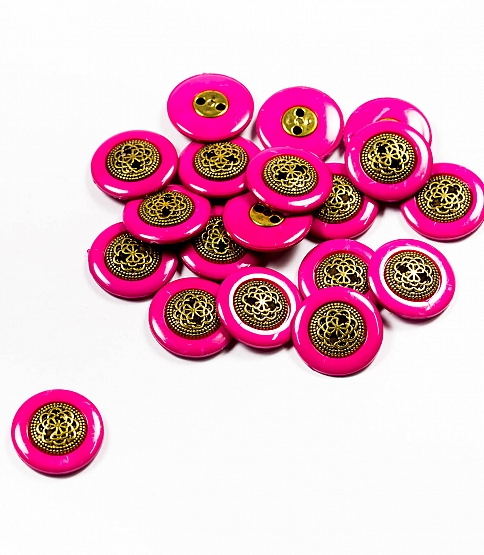 Rim Brass Button Size 30l x10 Cerise Pink